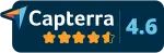 Capterra badge showing a 4.6-star verified customer rating